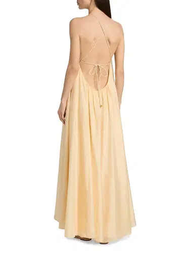 Zimmermann Women's Aster Gathered Bead Silk Maxi Dress - Cream | Thumbnail 5