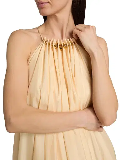 Zimmermann Women's Aster Gathered Bead Silk Maxi Dress - Cream | Thumbnail 6