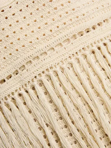 Zimmermann Women's Indra Crochet Fringe Cotton Tank - Cream | Thumbnail 7