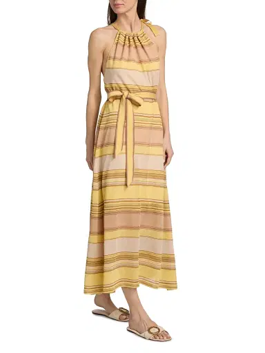 Zimmermann Women's Indra Striped Sleeveless Midi Dress | Thumbnail 2 Zimmermann Women's Indra Striped Sleeveless Midi Dress | Thumbnail 2
