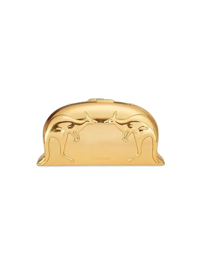 Women's Rapture Kangaroo-Motif Metallic Clutch - Gold