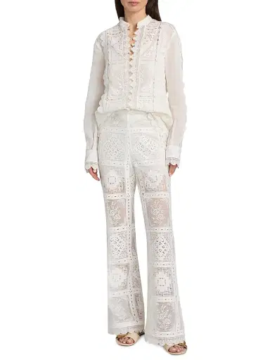 Zimmermann Women's Aster Embroidered Blouse - | Thumbnail 2