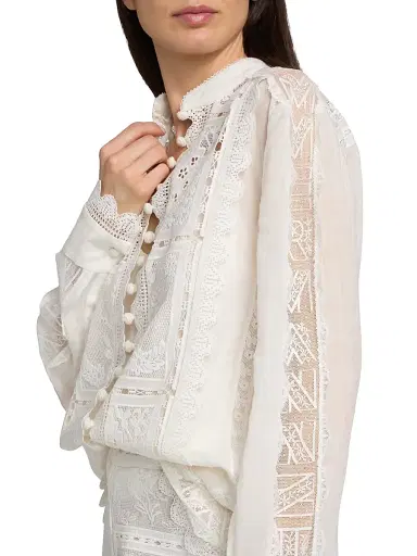 Zimmermann Women's Aster Embroidered Blouse - | Thumbnail 6
