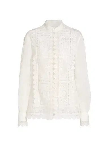 Zimmermann Women's Aster Embroidered Blouse - | Thumbnail 1