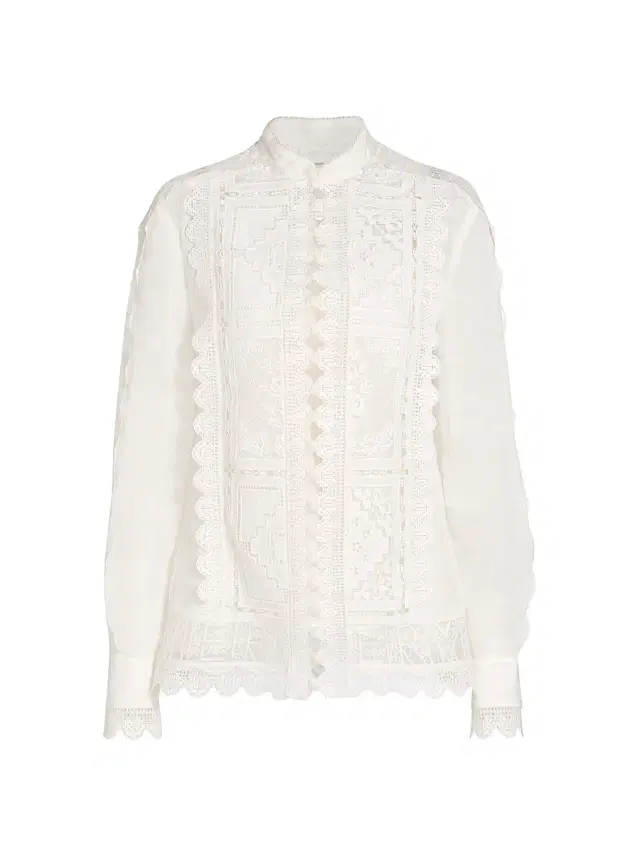 Zimmermann Women's Aster Embroidered Blouse -