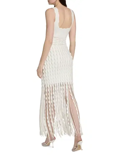 Simkhai Women's Brionne Scalloped Knit Midi-Dress - Ivory - Size XS | Thumbnail 5