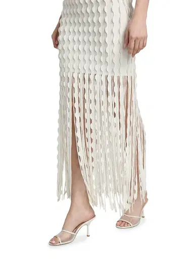 Simkhai Women's Brionne Scalloped Knit Midi-Dress - Ivory - Size XS | Thumbnail 6