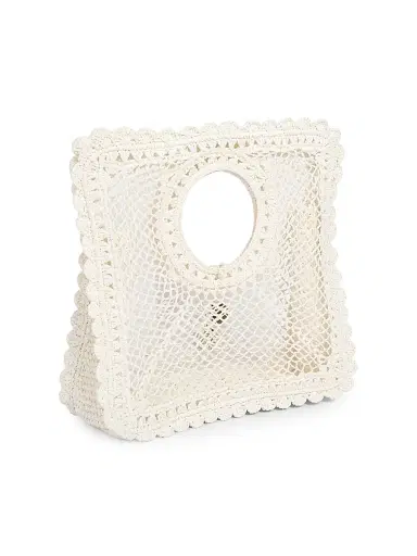 Jacquemus Women's Spiaggia Square Raffia Bag - White | Thumbnail 6 Jacquemus Women's Spiaggia Square Raffia Bag - White | Thumbnail 6