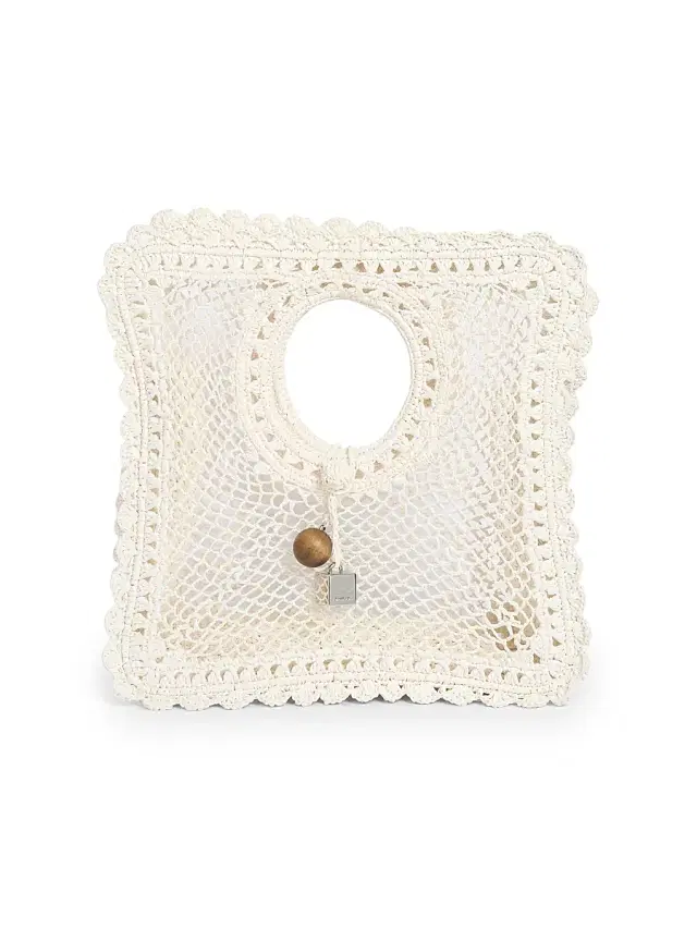 Jacquemus Women's Spiaggia Square Raffia Bag - White