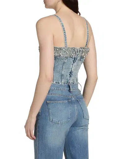 L'Agence Women's Arlin Embellished Denim Corset Top | Thumbnail 5 L'Agence Women's Arlin Embellished Denim Corset Top | Thumbnail 5