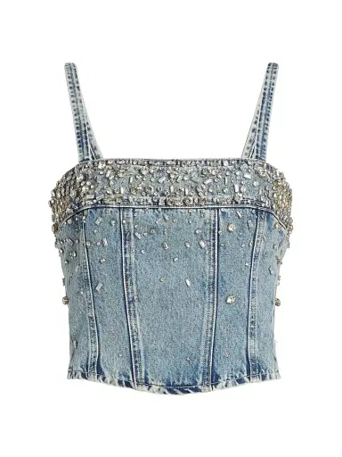 L'Agence Women's Arlin Embellished Denim Corset Top | Thumbnail 1 L'Agence Women's Arlin Embellished Denim Corset Top | Thumbnail 1