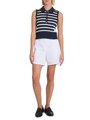 Thom Browne Women's Stripe Cotton Sleeveless Top | Thumbnail 2