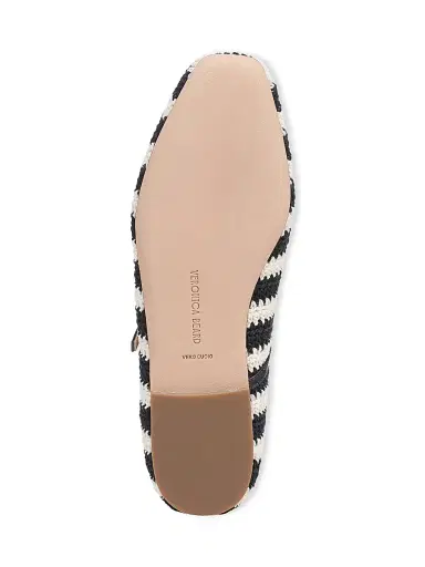 Veronica Beard Women's Ellie Striped Crochet Leather Mary Janes - Navy Ecru - Size 11 | Thumbnail 8