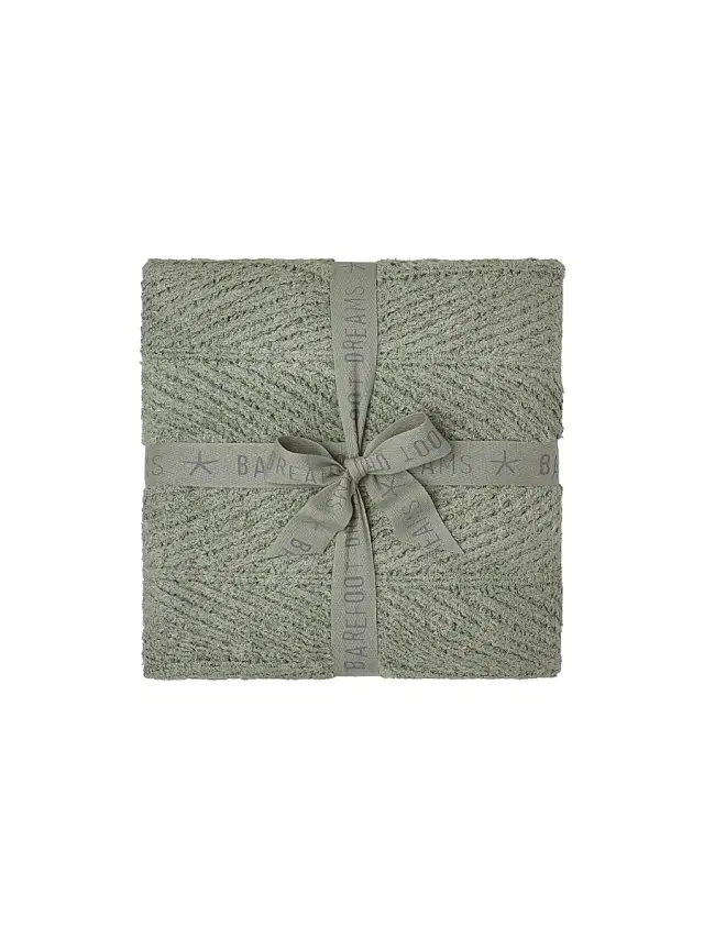 Barefoot Dreams CozyChic Shine Herringbone Blanket - Wave