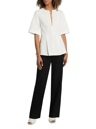 TOTEME Women's Tailored Cotton Top | Thumbnail 2 TOTEME Women's Tailored Cotton Top | Thumbnail 2