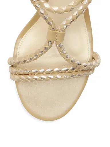 Alexandre Birman Women's Elba 45MM Woven Leather Block Heel Sandals - Semolina Golden | Thumbnail 5 Alexandre Birman Women's Elba 45MM Woven Leather Block Heel Sandals - Semolina Golden | Thumbnail 5