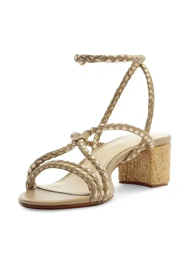Alexandre Birman Women's Elba 45MM Woven Leather Block Heel Sandals - Semolina Golden | Thumbnail 6 Alexandre Birman Women's Elba 45MM Woven Leather Block Heel Sandals - Semolina Golden | Thumbnail 6