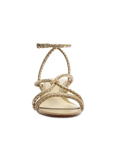 Alexandre Birman Women's Elba 45MM Woven Leather Block Heel Sandals - Semolina Golden | Thumbnail 7 Alexandre Birman Women's Elba 45MM Woven Leather Block Heel Sandals - Semolina Golden | Thumbnail 7