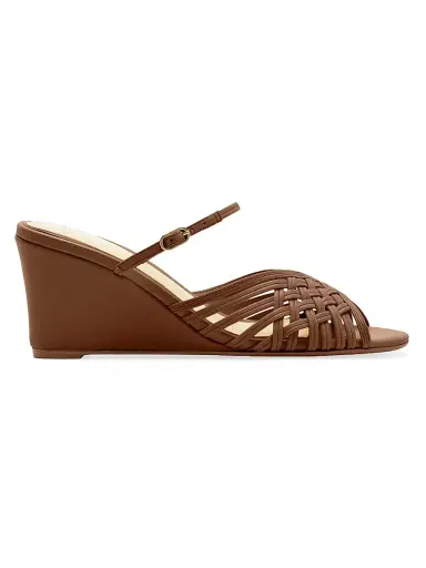Alexandre Birman Women's Lilian 75MM Woven Leather Wedge Sandals - Espresso | Thumbnail 1 Alexandre Birman Women's Lilian 75MM Woven Leather Wedge Sandals - Espresso | Thumbnail 1