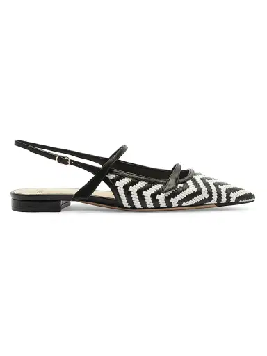 Alexandre Birman Women's Tita Zigzag Raffia Slingback Flats | Thumbnail 1 Alexandre Birman Women's Tita Zigzag Raffia Slingback Flats | Thumbnail 1