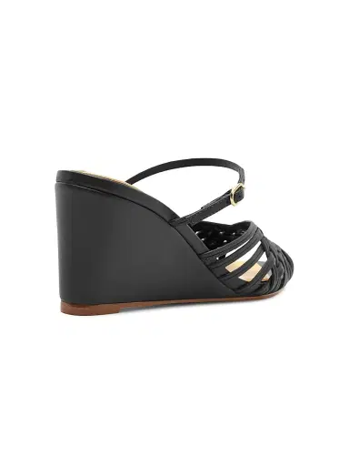 Alexandre Birman Women's Lilian 75MM Woven Leather Wedge Sandals - Black | Thumbnail 3 Alexandre Birman Women's Lilian 75MM Woven Leather Wedge Sandals - Black | Thumbnail 3