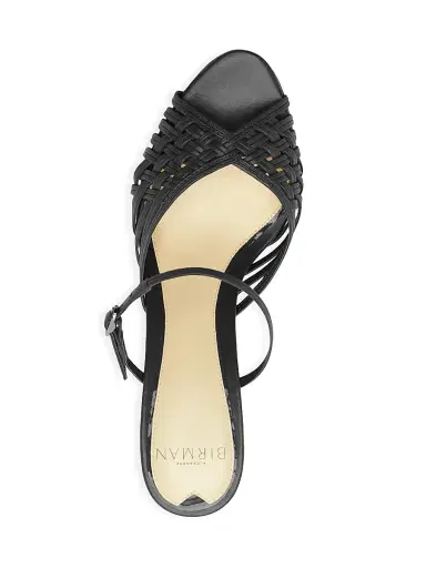 Alexandre Birman Women's Lilian 75MM Woven Leather Wedge Sandals - Black | Thumbnail 4 Alexandre Birman Women's Lilian 75MM Woven Leather Wedge Sandals - Black | Thumbnail 4