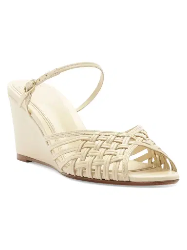 Alexandre Birman Women's Lilian 75MM Leather Wedge Sandals - Eggshell | Thumbnail 2 Alexandre Birman Women's Lilian 75MM Leather Wedge Sandals - Eggshell | Thumbnail 2