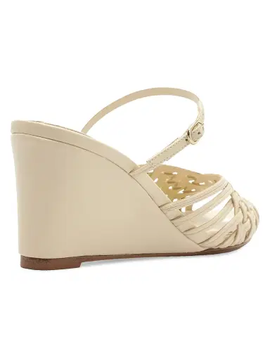 Alexandre Birman Women's Lilian 75MM Leather Wedge Sandals - Eggshell | Thumbnail 3 Alexandre Birman Women's Lilian 75MM Leather Wedge Sandals - Eggshell | Thumbnail 3
