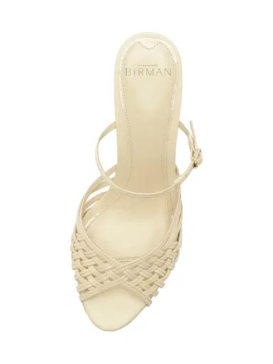 Alexandre Birman Women's Lilian 75MM Leather Wedge Sandals - Eggshell | Thumbnail 4 Alexandre Birman Women's Lilian 75MM Leather Wedge Sandals - Eggshell | Thumbnail 4