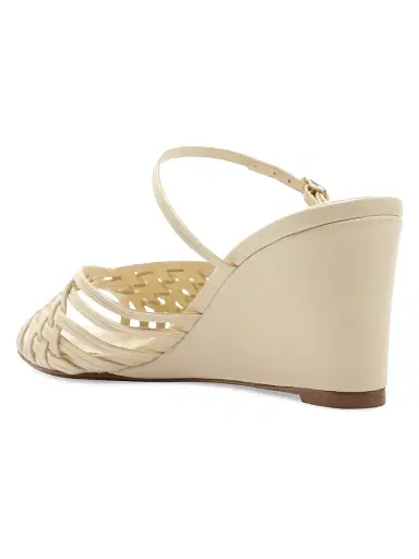 Alexandre Birman Women's Lilian 75MM Leather Wedge Sandals - Eggshell | Thumbnail 6 Alexandre Birman Women's Lilian 75MM Leather Wedge Sandals - Eggshell | Thumbnail 6
