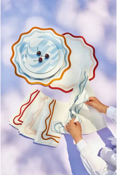 Misette Embroidered Linen Napkins Set Of 4 | Thumbnail 2
