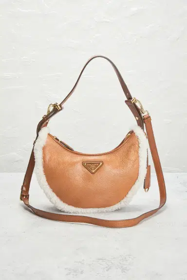 Prada Shearling Arque Shoulder Bag | Thumbnail 2