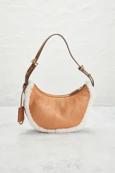 Prada Shearling Arque Shoulder Bag | Thumbnail 3