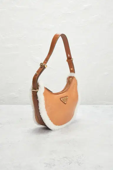 Prada Shearling Arque Shoulder Bag | Thumbnail 4