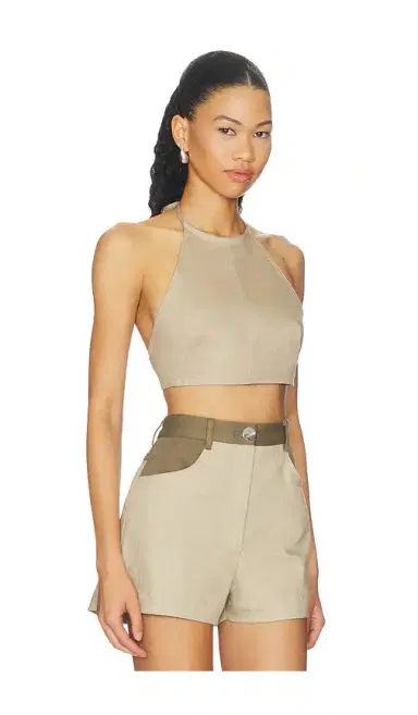 Matthew Bruch Tie Halter Crop Top | Thumbnail 2