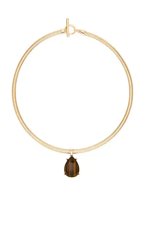 Necklace With Brown Pendant