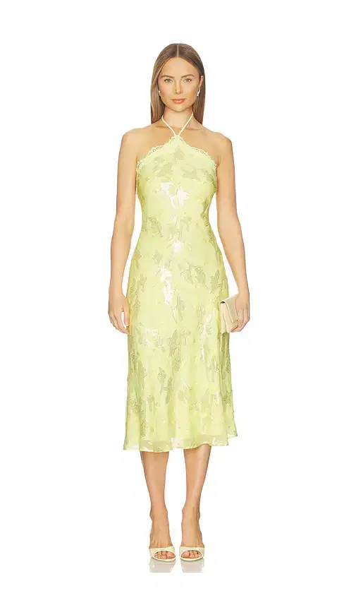 Ruzita Metallic Chiffon Midi Dress