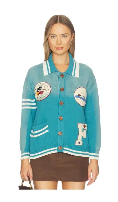 Found Varsity Patch Collared Cardigan | Thumbnail 1