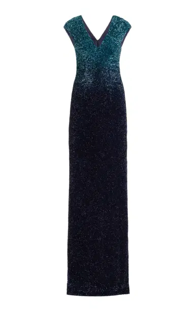 PAMELLA ROLAND Signature Sequin V Neck Gown | Thumbnail 1