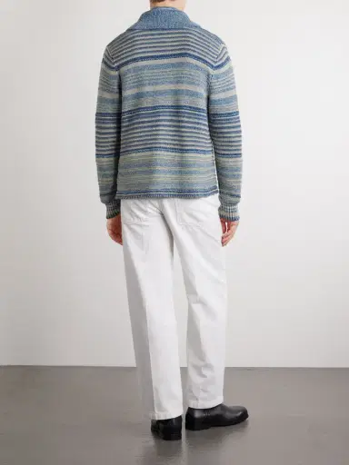 RRL Shawl-Collar Striped Cotton and Linen-Blend Cardigan - Men | Thumbnail 4