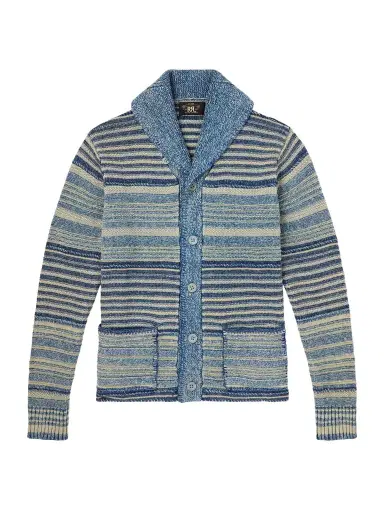 RRL Shawl-Collar Striped Cotton and Linen-Blend Cardigan - Men | Thumbnail 1