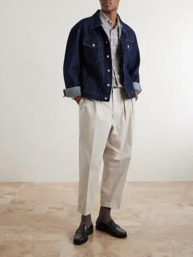 Beams Plus Tapered Pleated Cotton-Blend Twill Trousers - Men | Thumbnail 2