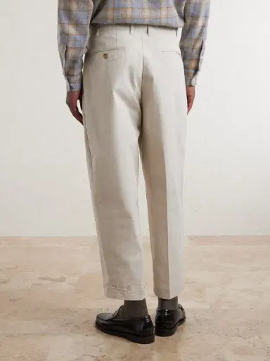 Beams Plus Tapered Pleated Cotton-Blend Twill Trousers - Men | Thumbnail 4