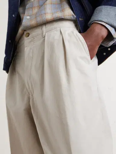 Beams Plus Tapered Pleated Cotton-Blend Twill Trousers - Men | Thumbnail 5