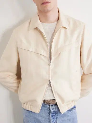 Brunello Cucinelli Herringbone Wool, Silk and Linen-Blend Blouson Jacket - Men | Thumbnail 5