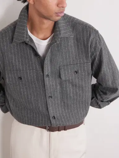 Ralph Lauren Purple Label Pinstriped Super 150s Wool-Flannel Shirt - Men | Thumbnail 5 Ralph Lauren Purple Label Pinstriped Super 150s Wool-Flannel Shirt - Men | Thumbnail 5