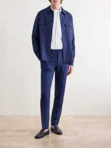 Slowear Straight-Leg Pleated Virgin Wool, Silk and Linen-Blend Trousers - Men | Thumbnail 2 Slowear Straight-Leg Pleated Virgin Wool, Silk and Linen-Blend Trousers - Men | Thumbnail 2