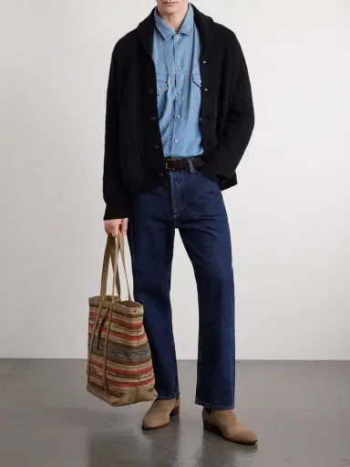 RRL Murphy Medium Suede-Trimmed Woven Cotton Tote Bag - Men | Thumbnail 3 RRL Murphy Medium Suede-Trimmed Woven Cotton Tote Bag - Men | Thumbnail 3