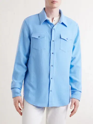 God’s True Cashmere Blue Lagoon Cashmere Shirt - Men | Thumbnail 3