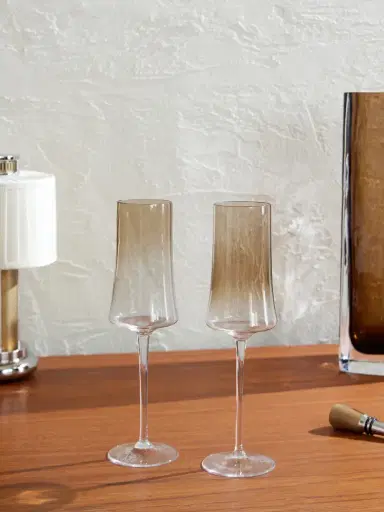 Brunello Cucinelli Set of Two Murano Glass Flute Glasses - Men | Thumbnail 2
